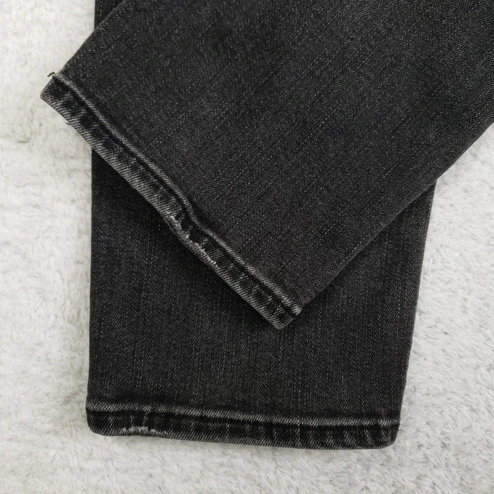 American Eagle Airflex+ Mens Skinny Distressed Jeans Washed Black 31x30 Patched